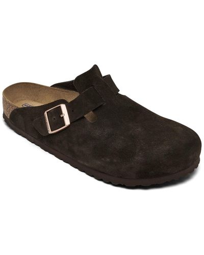 Birkenstock Boston Soft Footbed Suede Leather Clogs From Finish Line - Brown