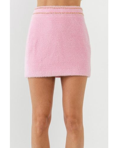 Endless Rose Chain-trimmed Mini Skirt - Pink