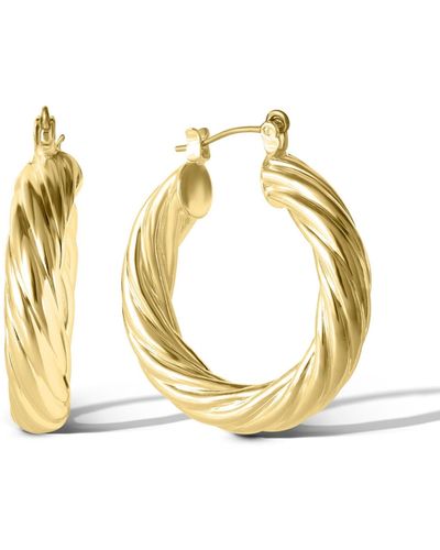Jessica Simpson Thick Twisted Hoop Earrings - Metallic