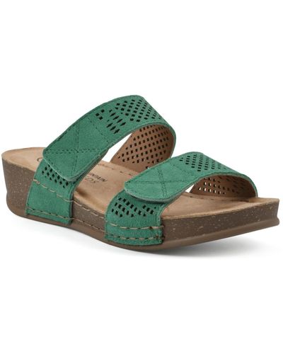 White Mountain Ferula Slide Sandals - Green