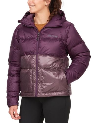 Marmot Guides Hooded Down Puffer Coat - Purple
