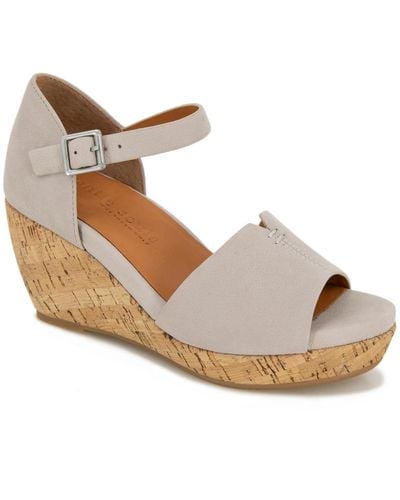 Gentle Souls Vera Cork Wrapped Wedge Sandals - White