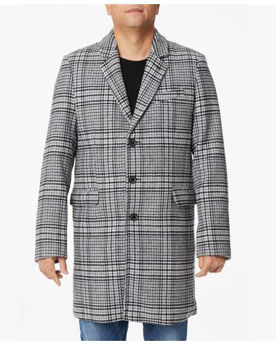 Vince Camuto Button Front Notch Collar Coat - Gray