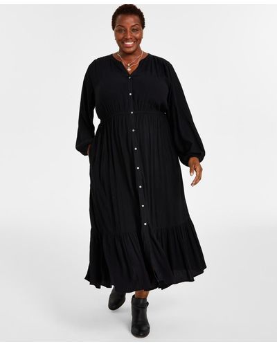 Style & Co. Plus Size Femme Maxi Dress - Black
