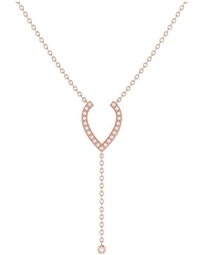LuvMyJewelry Drizzle Pear Teardrop Bolo Adjustable Silver Diamond Lariat Necklace - Metallic