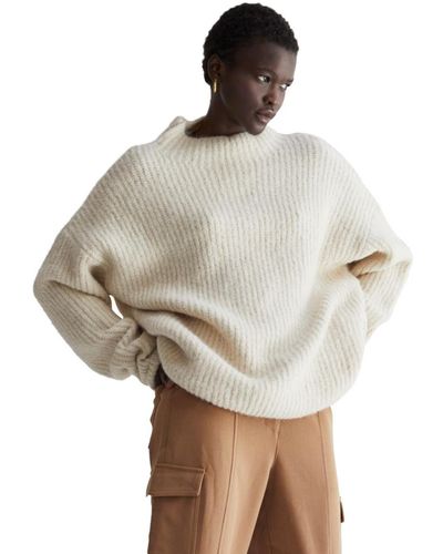 Crescent Isabel Wool Blend Mock Neck Sweater - Natural