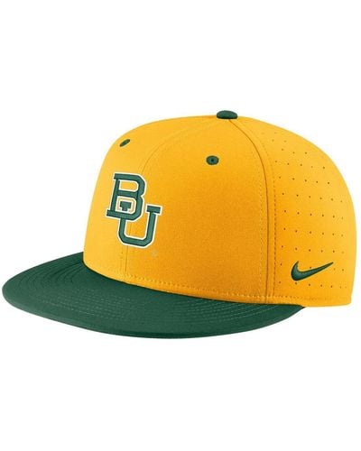 Nike Baylor Bears Aero True Baseball Performance Fitted Hat - Yellow