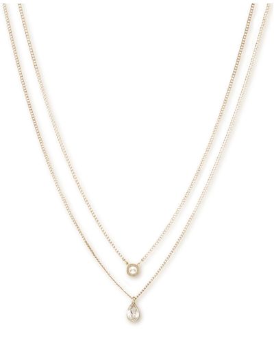 DKNY Double Row Pendant Necklace - White