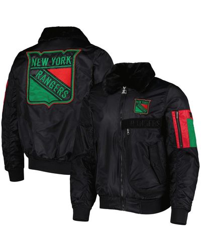 Starter X Ty Mopkins New York Rangers History Month Varsity Full-zip Jacket - Black