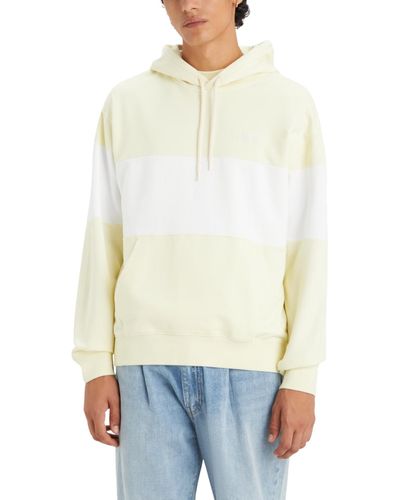 Levi's Relaxed-fit Drawstring Stripe Hoodie - White