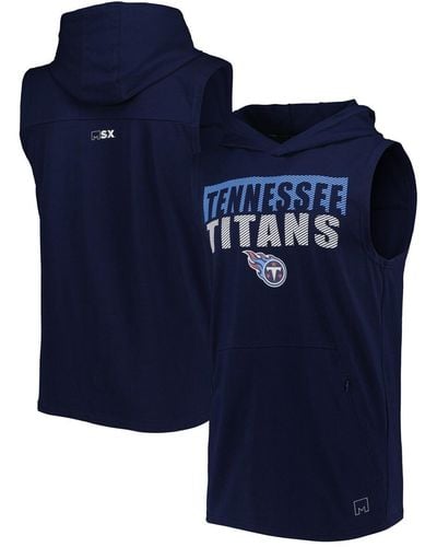 MSX by Michael Strahan Tennessee Titans Relay Sleeveless Pullover Hoodie - Blue