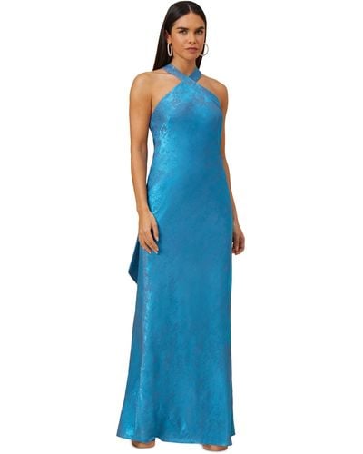 Adrianna Papell Sleeveless Mermaid Gown - Blue
