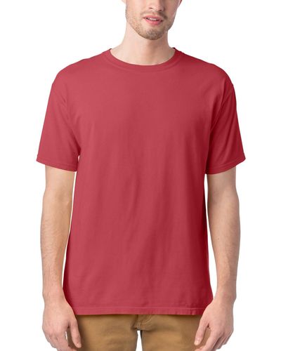 Hanes Garment Dyed Cotton T-shirt - Red