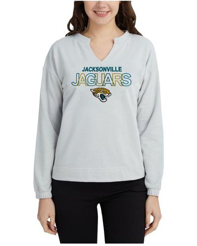 Concepts Sport Jacksonville Jaguars Sunray Notch Neck Long Sleeve T-shirt - Gray