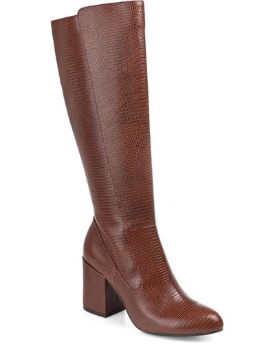 Journee Collection Tavia Wide Calf Knee High Boots - Brown