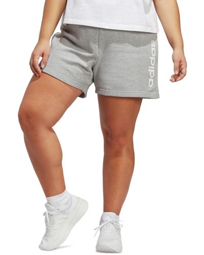 adidas Plus Size Essential Slim Shorts - Gray
