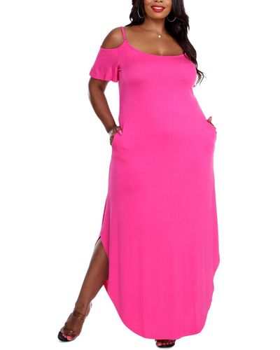 White Mark Plus Size Lexi Maxi Dress - Pink