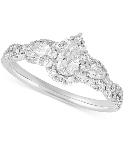 Macy's Diamond Pear Three Stone Engagement Ring (1 Ct. T.w. - White
