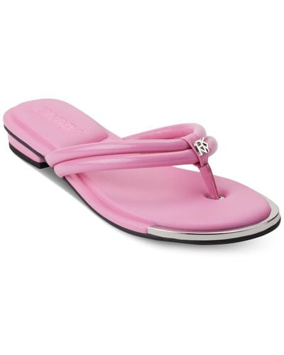DKNY Clemmie Slip On Thong Flip Flop Sandals - Pink