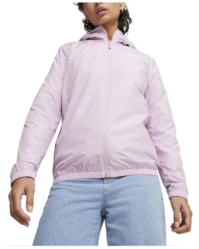 PUMA Essentials Hooded Windbreaker Jacket - Purple