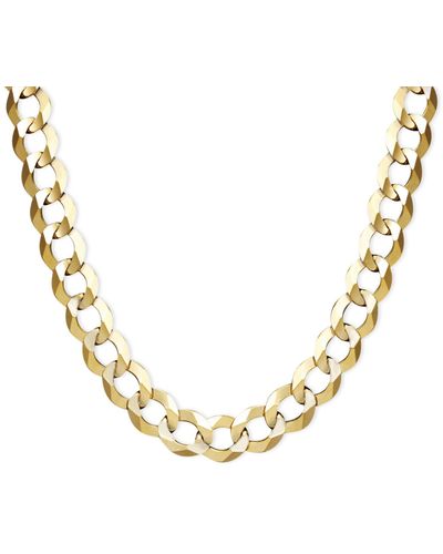 Macy's 22" Men's Curb Chain (7mm) Necklace In 14k Gold - Metallic