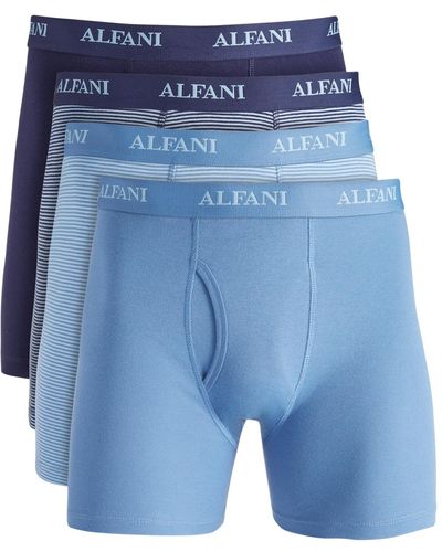 Alfani 4-pk. Regular-fit Moisture-wicking Boxer Briefs - Blue