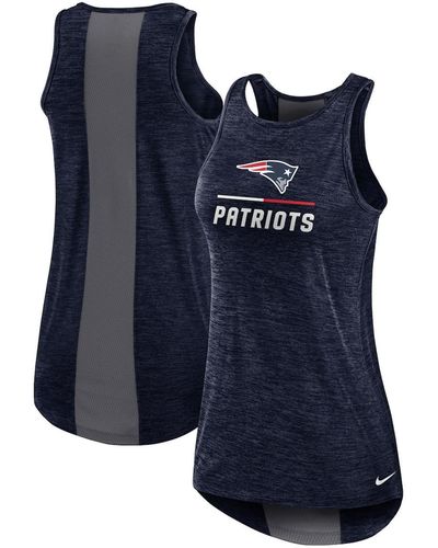 Nike New England Patriots High Neck Performance Tank Top - Blue