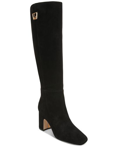 Sam Edelman Faren Tall Block-heel Dress Boots - Black