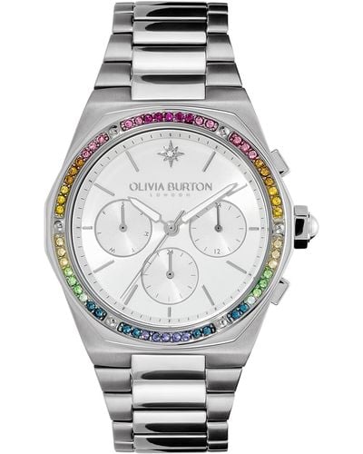 Olivia Burton Hexa Multifunction -tone Stainless Steel Bracelet Watch 38mm - Gray