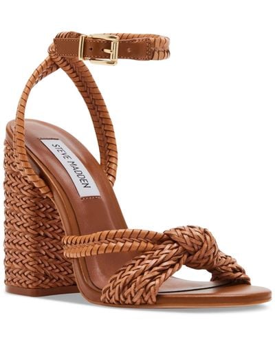 Steve Madden Malou Knotted Woven Dress Sandals - Brown