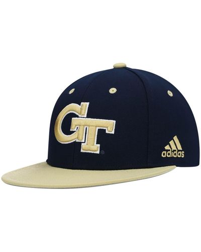 adidas Navy And Gold Georgia Tech Yellow Jackets On-field Baseball Fitted Hat - Blue