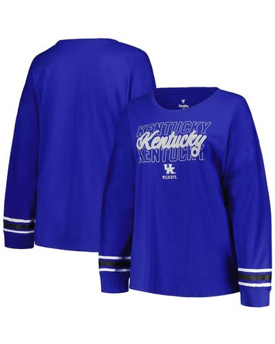 Profile Kentucky Wildcats Plus Size Triple Script Crew Neck Long Sleeve T-shirt - Blue