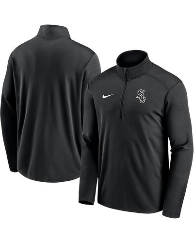 Nike Chicago White Sox Agility Pacer Performance Half-zip Top - Black