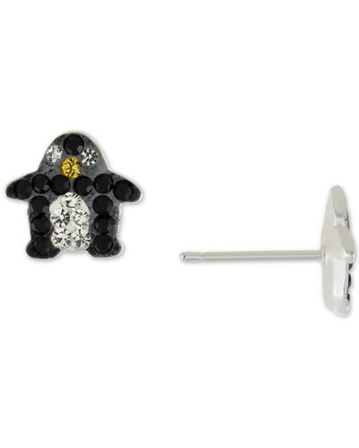 Giani Bernini Crystal Penguin Stud Earrings - Black