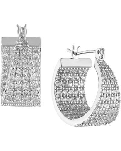 Bonheur Jewelry Monet Crystal Inside Out Hoop Earrings - Metallic