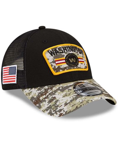 KTZ Black-camouflage Washington Football Team 2021 Salute To Service Trucker 9forty Snapback Adjustable Hat