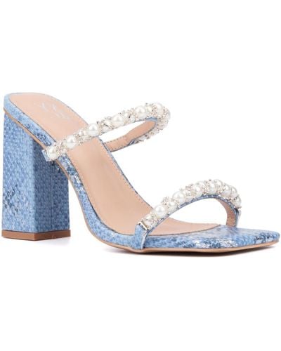 New York & Company Calissa Block Heel Sandal - Blue