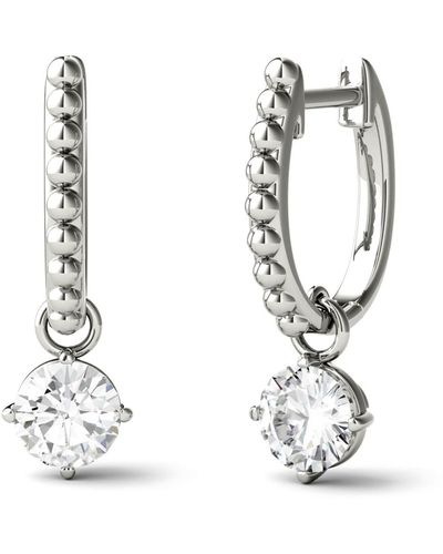 Charles & Colvard Moissanite Beaded Drop Earrings 1 Ct. T.w. Diamond Equivalent - Metallic