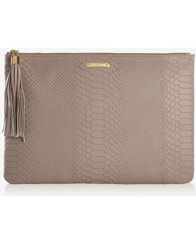 Gigi New York Uber Leather Clutch - Gray