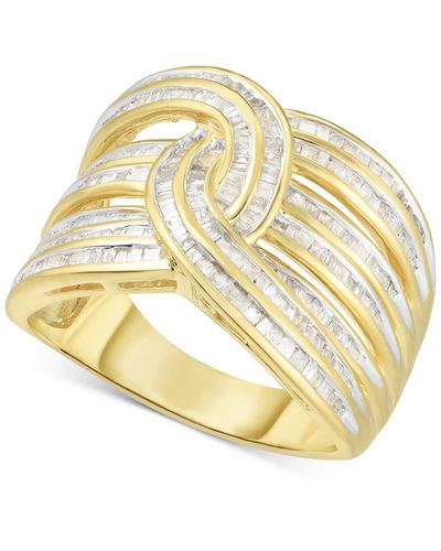 Macy's Diamond Baguette Interwoven Statement Ring (1 Ct. T.w. - Metallic