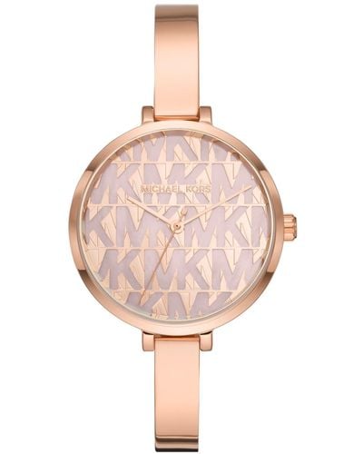 Michael Kors Naia Rose Gold-tone Logo Watch - Pink