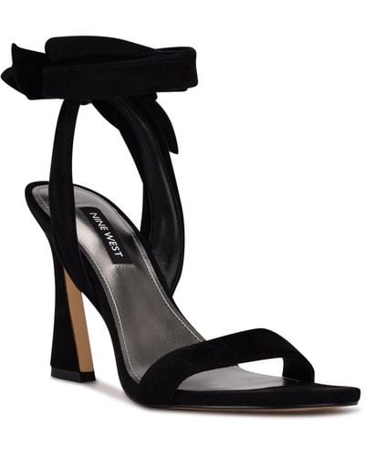 Nine West Kelsie Ankle Wrap Dress Sandals - Black