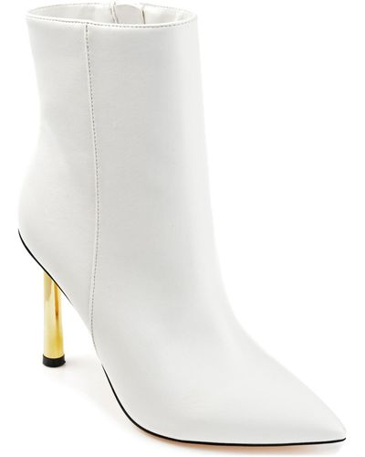 Journee Collection Rorie Stiletto Pointed Toe Booties - White