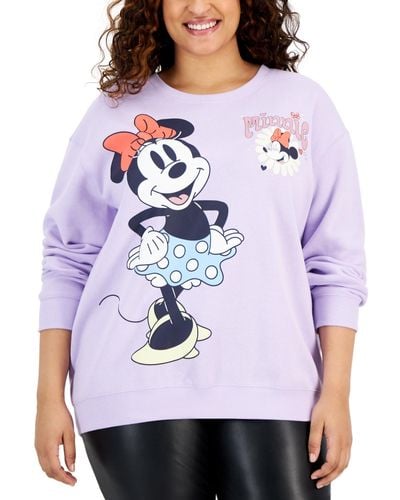 Disney Trendy Plus Size Minnie Mouse Graphic-print Sweatshirt - Blue