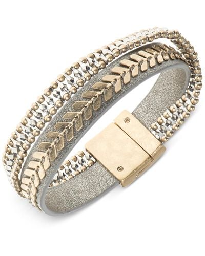 Lonna & Lilly Faux Leather Bangle Bracelet - Metallic