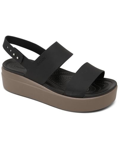 Crocs™ Brooklyn Low Wedge Sandals Refurbished - Black