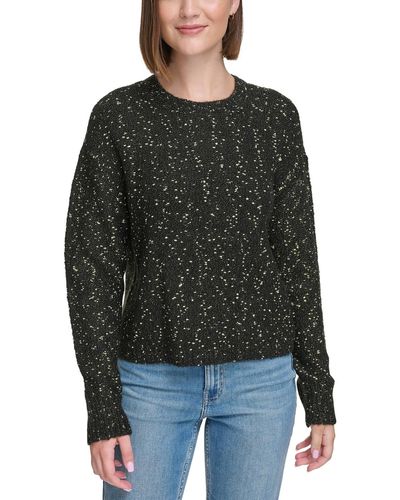 Calvin Klein Crewneck Long-sleeve Lurex Sweater - Black