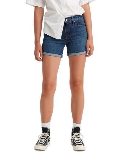 Levi's Mid Rise Mid-length Stretch Shorts - Blue