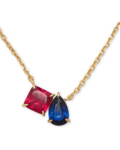 Kate Spade Double Crystal Pendant Necklace - Pink