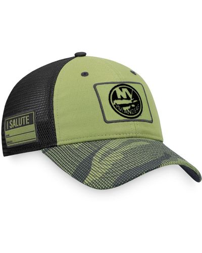 Fanatics Camo And Black New York Islanders Military Appreciation Snapback Hat - Green